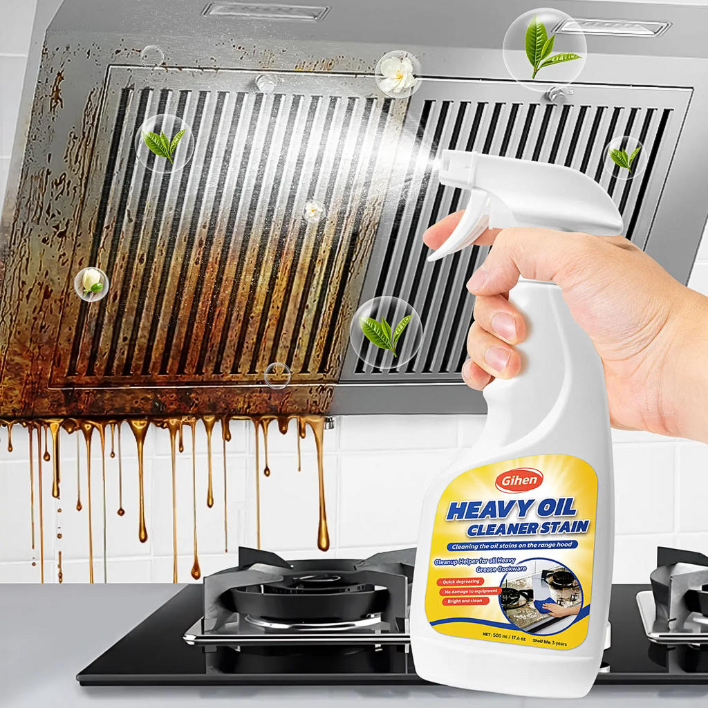 Gihen Multi-Purpose Heavy-Duty Cleaner | Spray & Towel Kit for Kitchen, Oven, Stove, Range Hood & Sink – Cuts Through Grease Fast