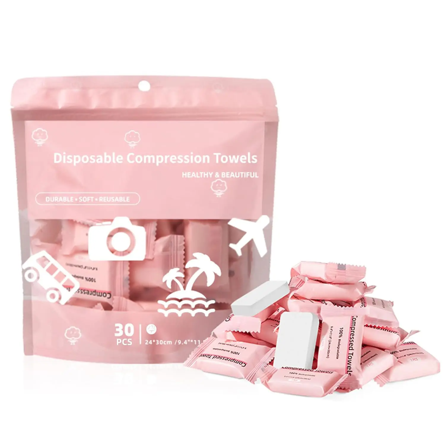 Disposable Compressed Towel Tablets – Portable Magic Expanding Towels for Travel, Gym & Home | 2 or 3 Pack