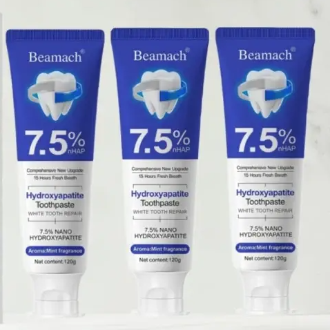 Hydroxyapatite Whitening Toothpaste 3-Pack, Daily Anti-Bacterial Formula for Fresh Breath Boost and Sensitive-Safe Oral Care, Teeth Whitening, Cleansing backtoschool