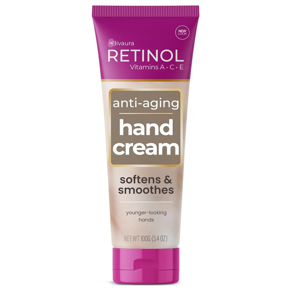 LIVAURA Retinol Anti-Aging Hand Cream – Vitamin A, C & E + Green Tea Extract for Hands, Nails & Cuticles