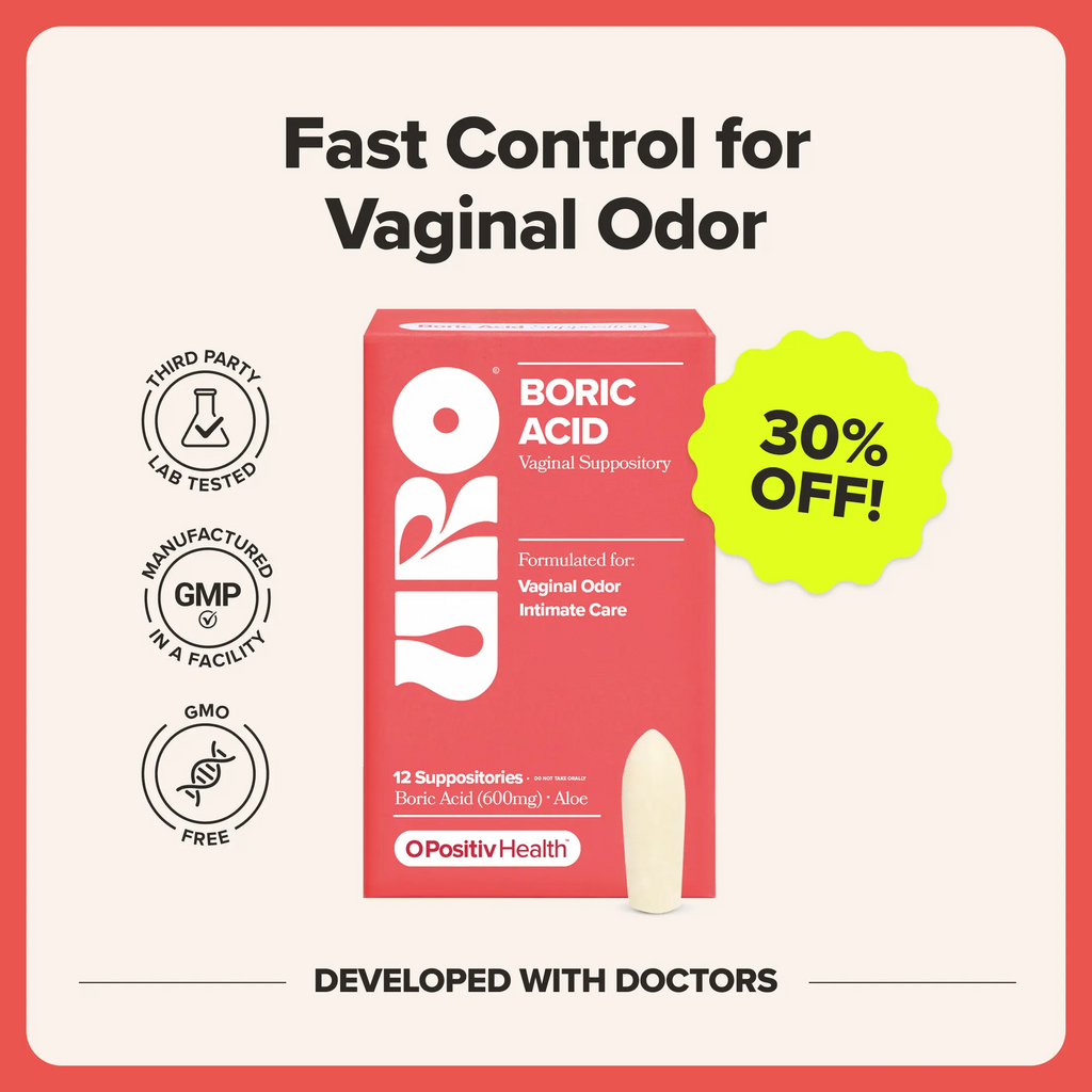 URO Boric Acid Vaginal Suppositories – pH Balance & Freshness Support