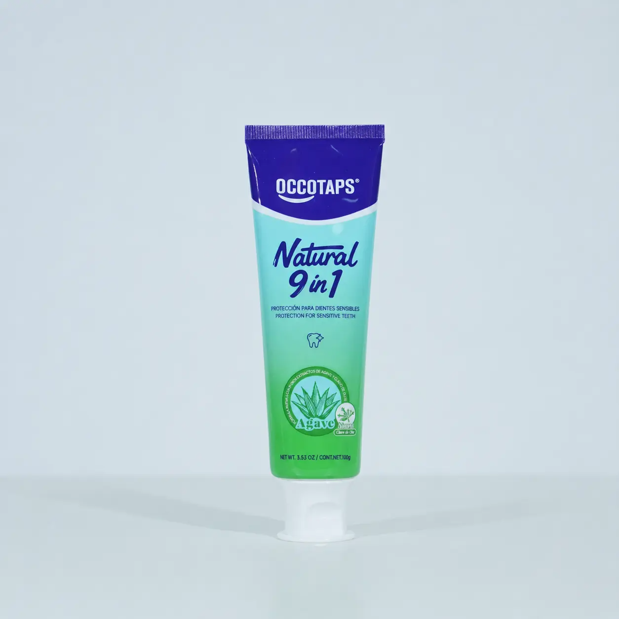 OCCOTAPS Agave Natural Herbal Toothpaste – Blue Agave Extract, Whitening & Enamel Strengthening | Fluoride-Free, Probiotics & Niacinamide