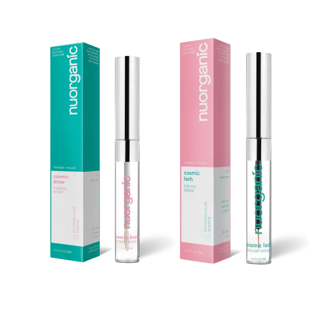 nuorganic Lash & Brow Growth Serum Bundle – Organic Eyelash & Eyebrow Serum for Longer, Thicker Results in 14 Days