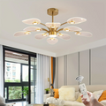 Garwarm Contemporary LED Chandelier – 10-Light Dimmable Sputnik Pendant with Gold Electroplating & Acrylic Shade | Dining Room & Bedroom