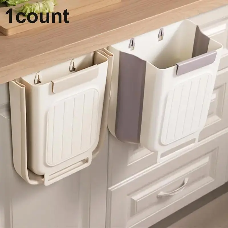 Foldable Hanging Kitchen Trash Can – Space-Saving Cabinet Door Garbage Bin (2-Pack)