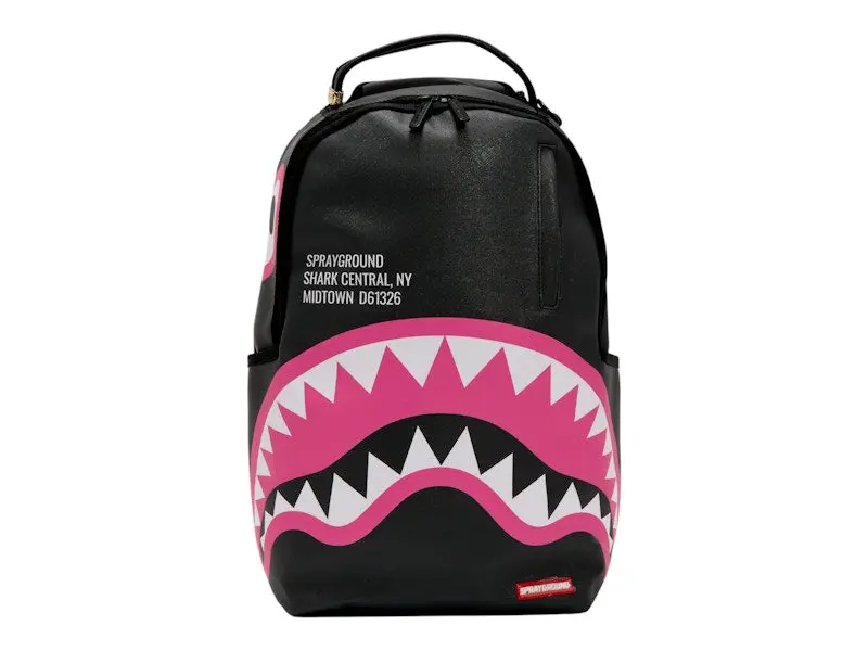 Sprayground Shark Central Pink DLXSV Backpack – Black/Pink | Style 910B6362NSZ | StockX Verified