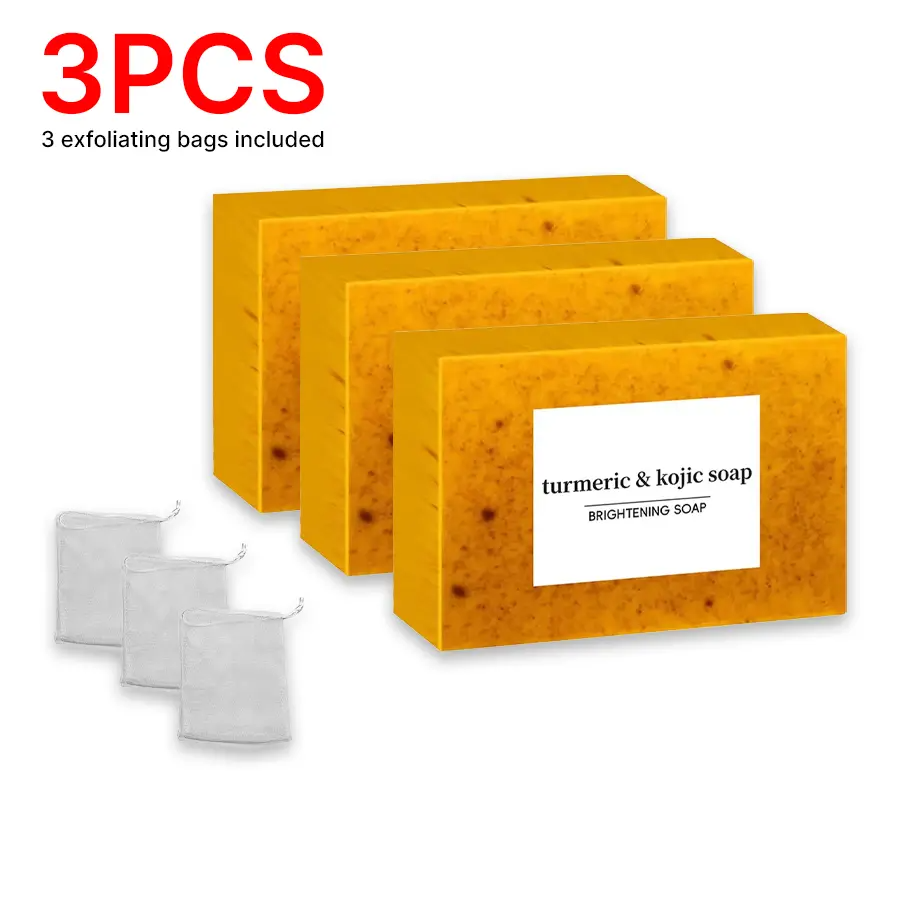Lemon Turmeric Kojic Acid Soap Bar – Dark Spot Remover & Skin Brightening for Face & Body | 3 or 6 Pack