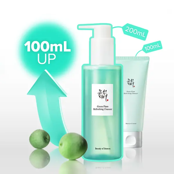Green Plum Refreshing Cleanser 100mL | Herbal Gel Cleanser, Exfoliate Deep Pore Cleansing, Face Wash, For All Skin Types, Korean Skincare