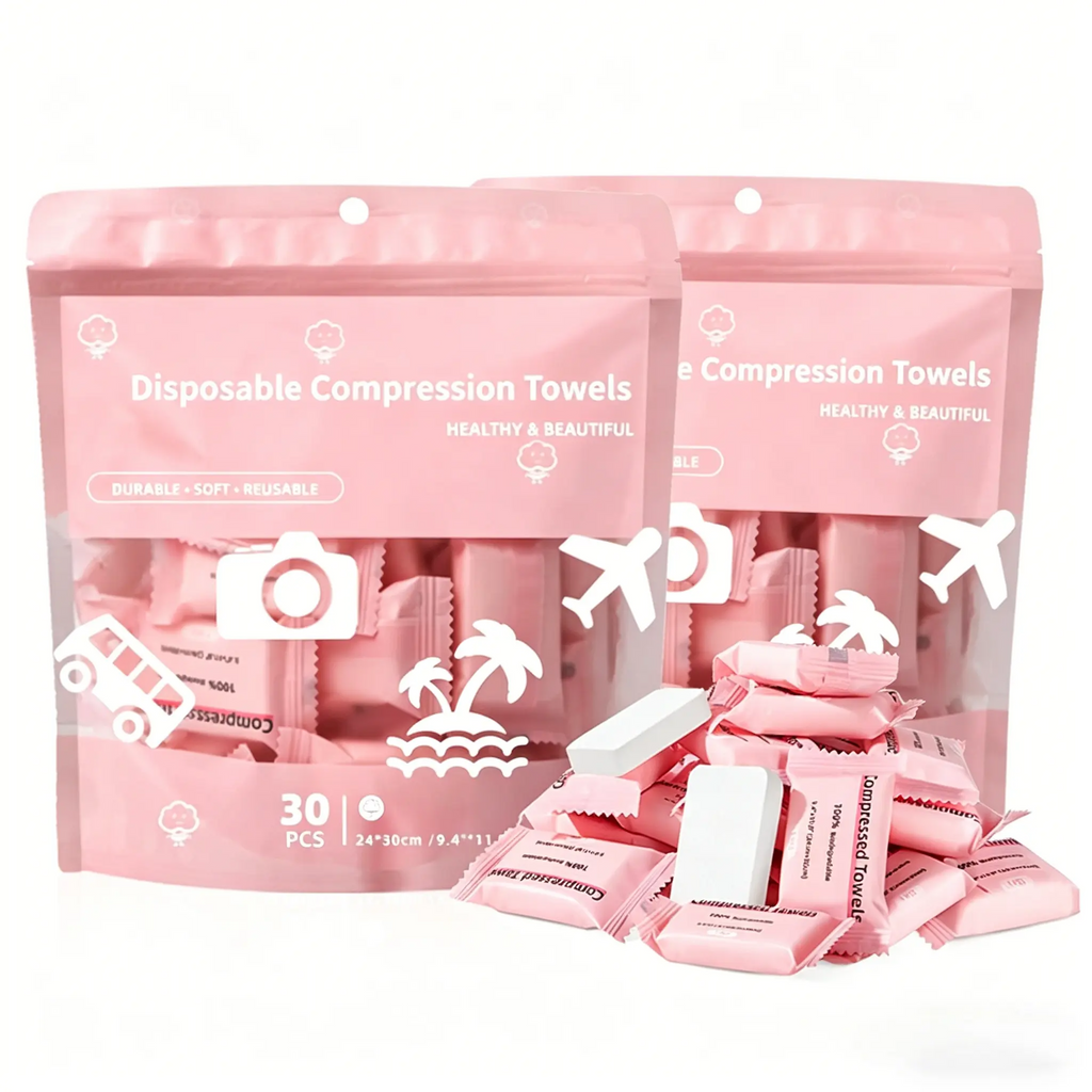 Disposable Compressed Towel Tablets – Portable Magic Expanding Towels for Travel, Gym & Home | 2 or 3 Pack
