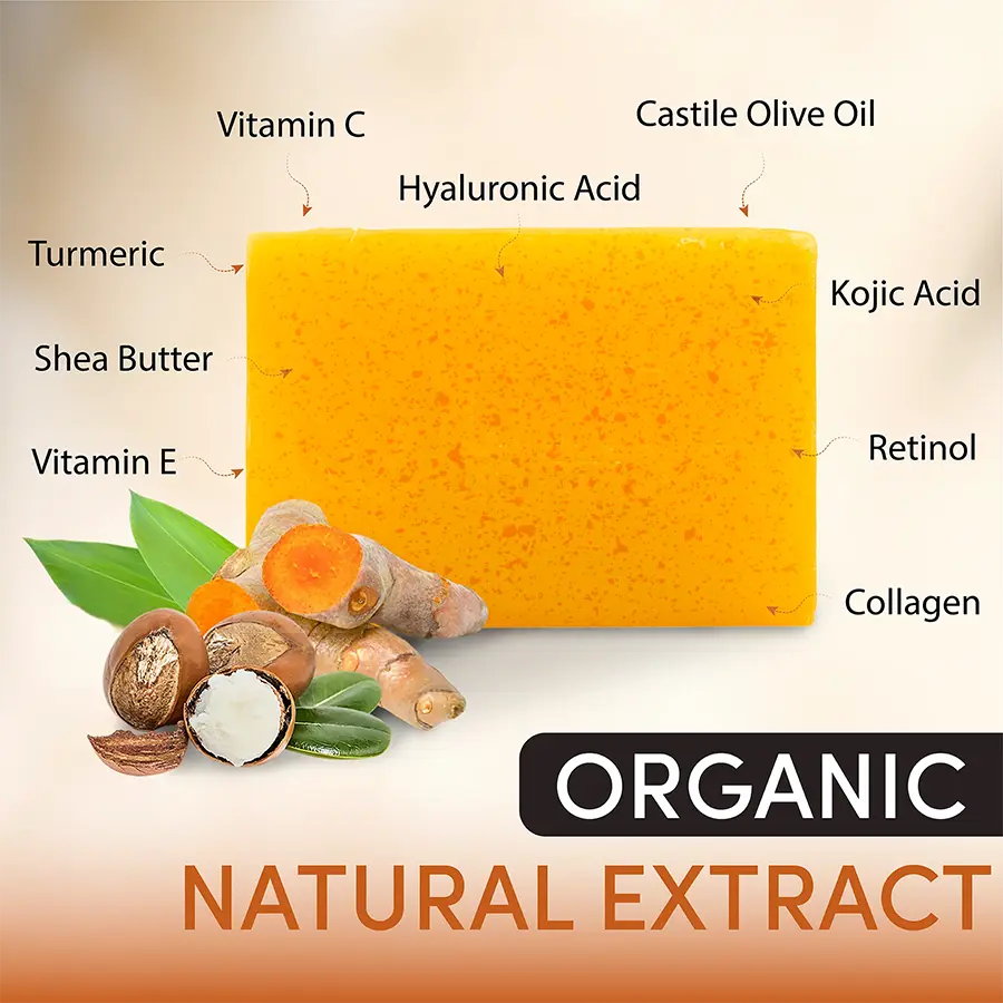 Lemon Turmeric Kojic Acid Soap Bar – Dark Spot Remover & Skin Brightening for Face & Body | 3 or 6 Pack