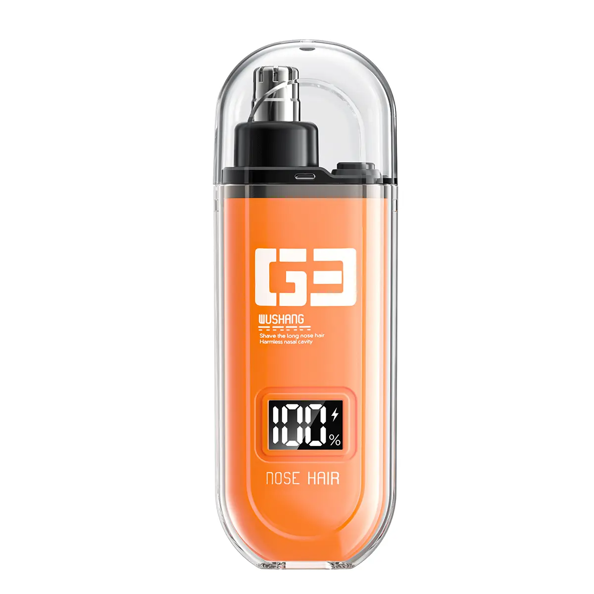 USB Rechargeable Nose & Ear Hair Trimmer – IPX7 Waterproof, LED Display, 360° Dual-Edge Blades | For Men & Women