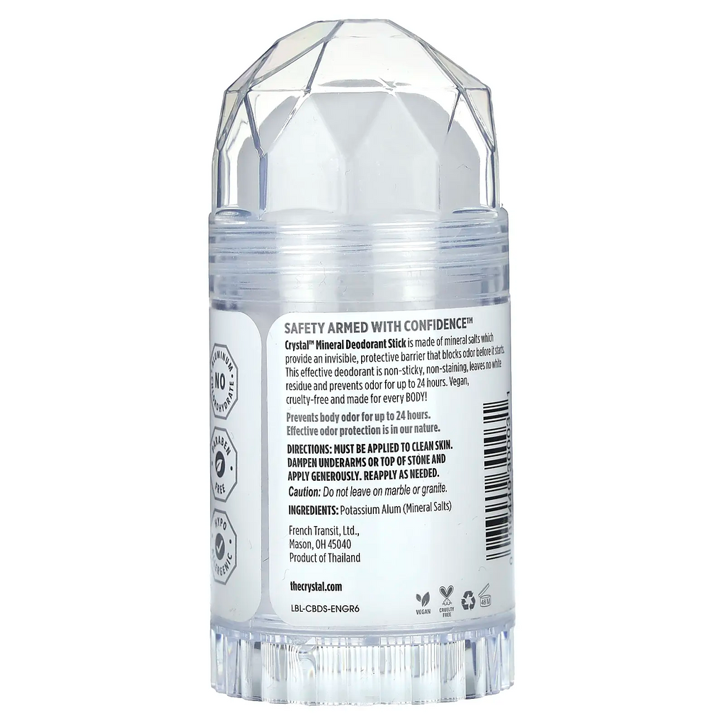 CRYSTAL Mineral Deodorant Stick – Unscented, Aluminum-Free & Vegan | 4.25 oz | 35 Years of Natural Deodorant