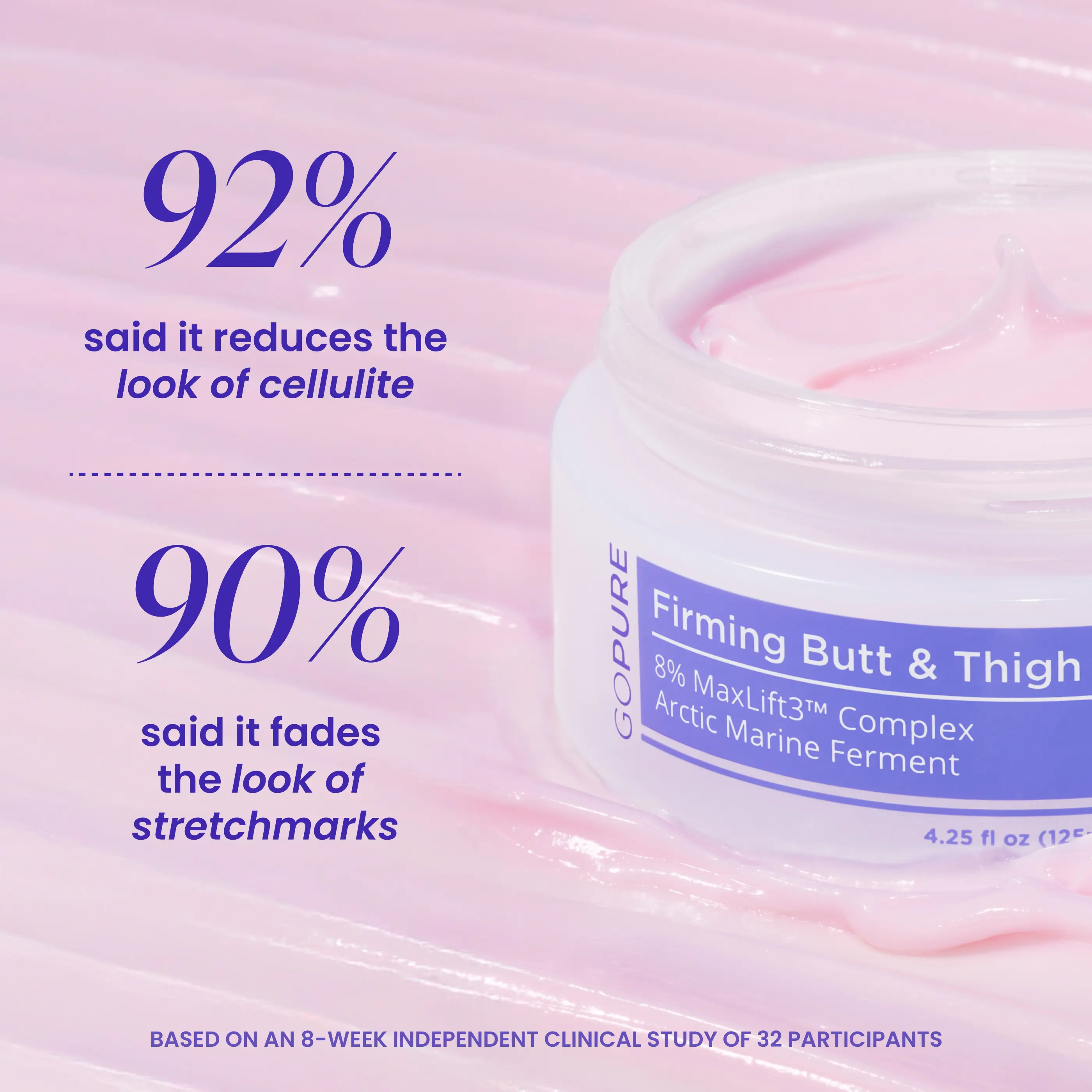 Firming Butt & Thigh Cream – Clinically Tested Body Butter for Stretch Marks, Dimpled Texture & Loose Skin