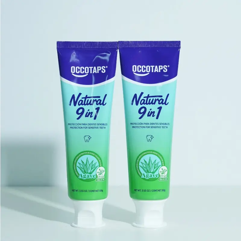 OCCOTAPS Agave Natural Herbal Toothpaste – Blue Agave Extract, Whitening & Enamel Strengthening | Fluoride-Free, Probiotics & Niacinamide