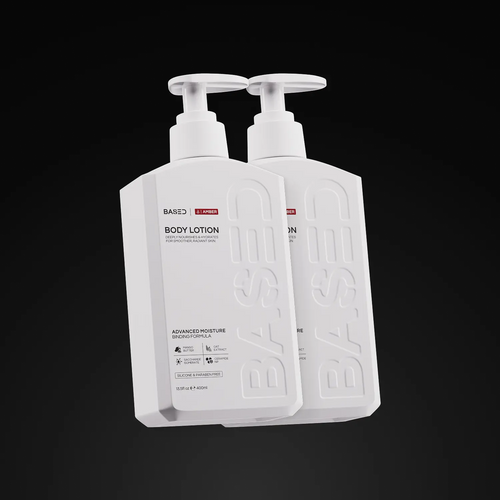 BASED Body Lotion – Amber Scent | Fast-Absorbing Deep Hydration with Ceramides | For Dry, Dull & Ashy Skin