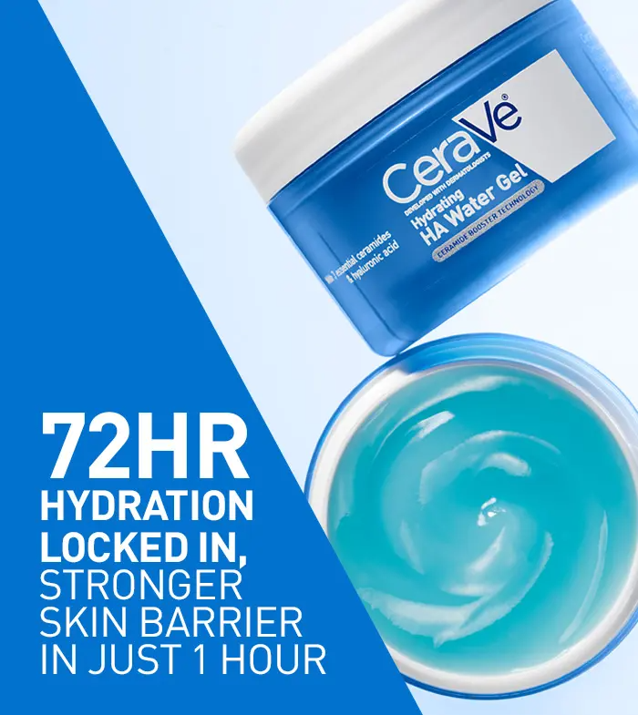 Hydrating HA Water Gel Face Moisturizer – 72HR Hydration with Hyaluronic Acid, Ceramides & Niacinamide | 1.7 oz