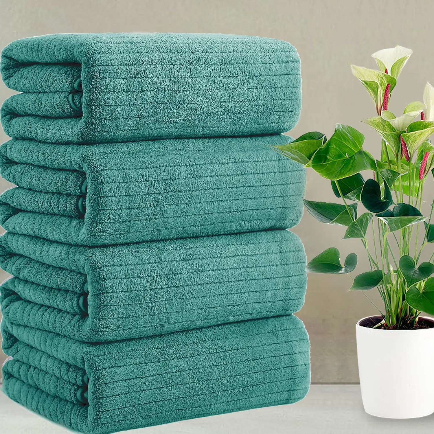 Extra Large Bath Towel Set (35.4" x 71") | Super Soft, Highly Absorbent Oversized Bath Sheets – 4 Pack