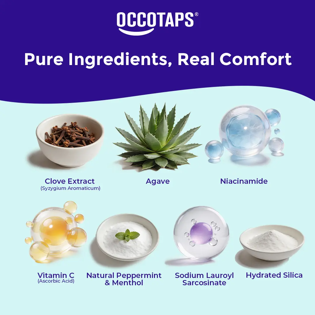 OCCOTAPS Agave Natural Herbal Toothpaste – Blue Agave Extract, Whitening & Enamel Strengthening | Fluoride-Free, Probiotics & Niacinamide