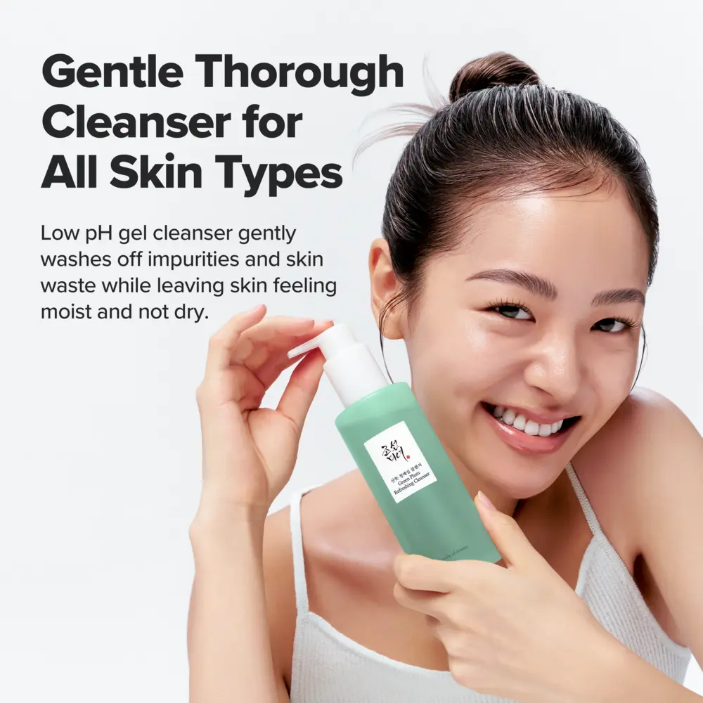 Green Plum Refreshing Cleanser 100mL | Herbal Gel Cleanser, Exfoliate Deep Pore Cleansing, Face Wash, For All Skin Types, Korean Skincare