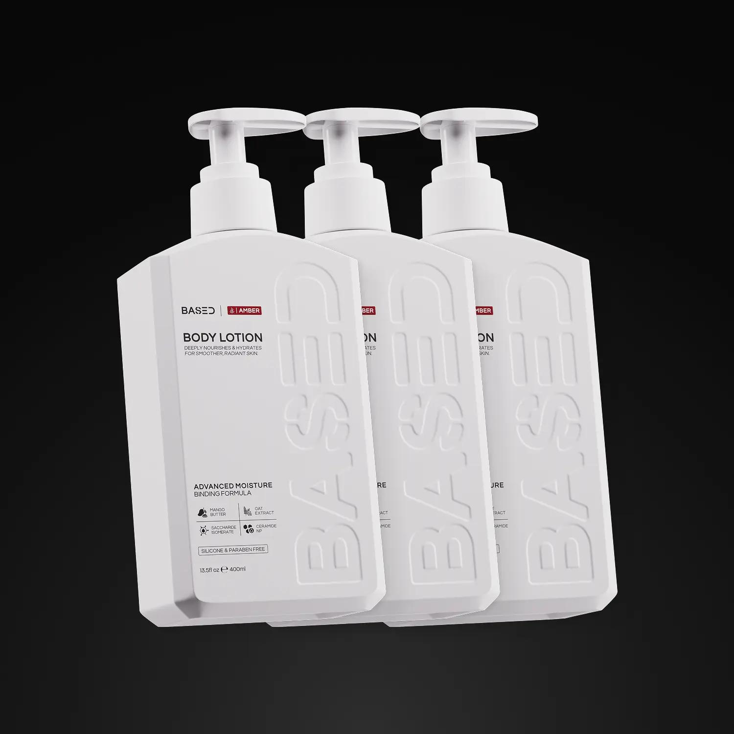 BASED Body Lotion – Amber Scent | Fast-Absorbing Deep Hydration with Ceramides | For Dry, Dull & Ashy Skin