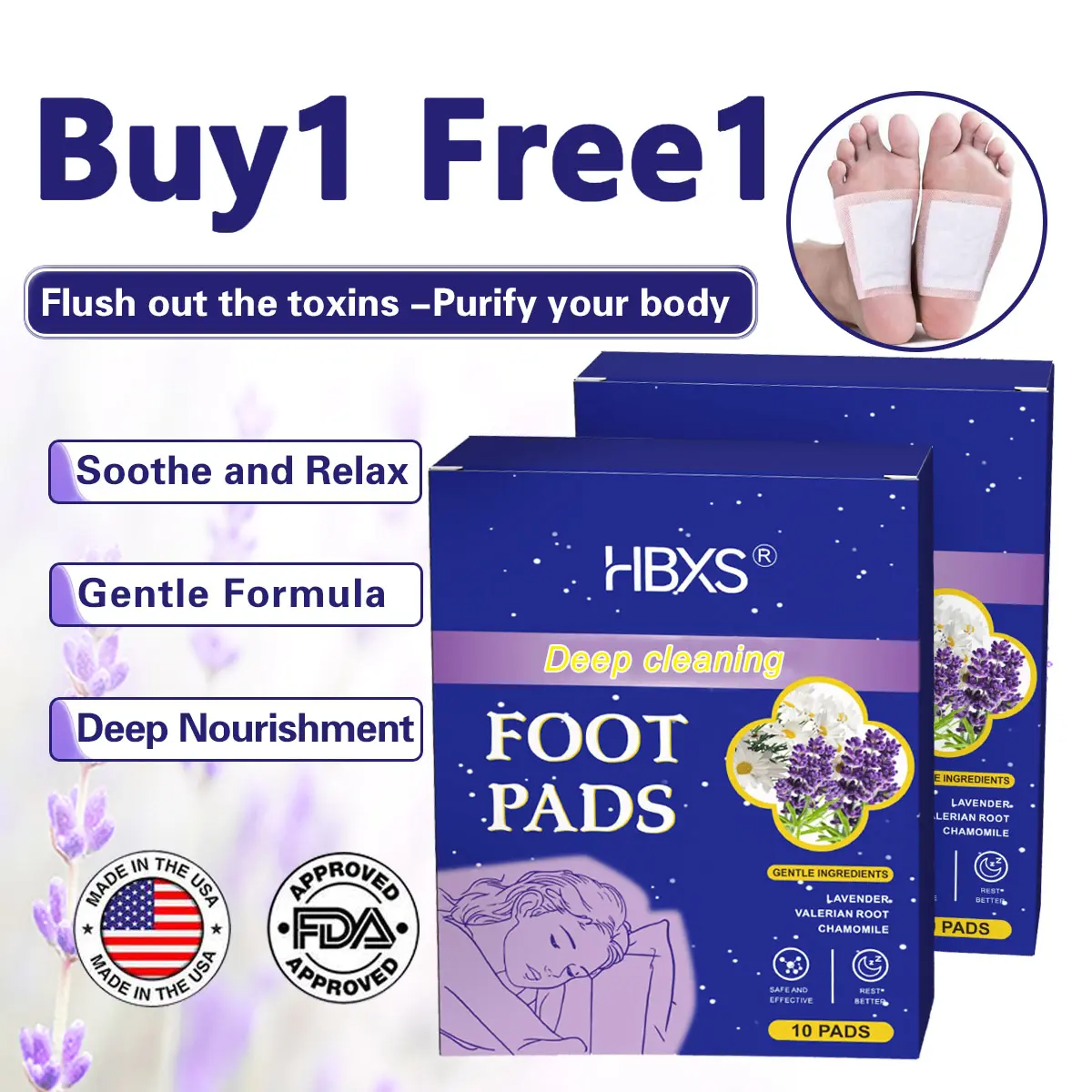 Deep Cleansing Foot Pads – Magnesium Glycinate & Valerian Root for Stress Relief, Better Sleep & Achy Feet | 10 Patches
