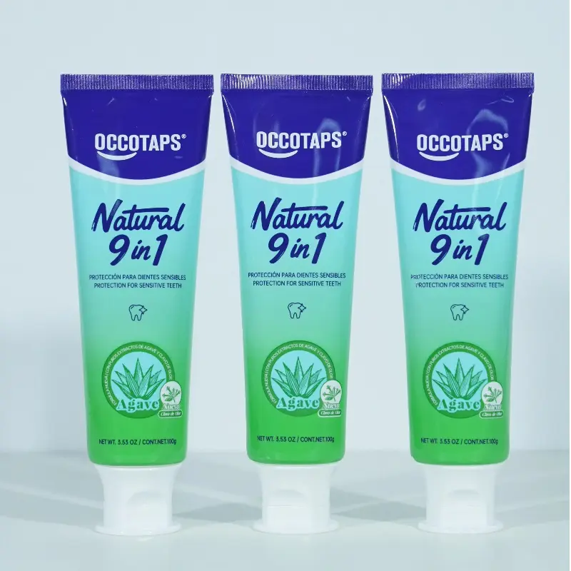 OCCOTAPS Agave Natural Herbal Toothpaste – Blue Agave Extract, Whitening & Enamel Strengthening | Fluoride-Free, Probiotics & Niacinamide