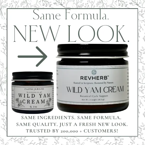 REVHERB Organic Wild Yam Cream – All-Natural Hormonal Balance Support | Made in USA | 2 oz