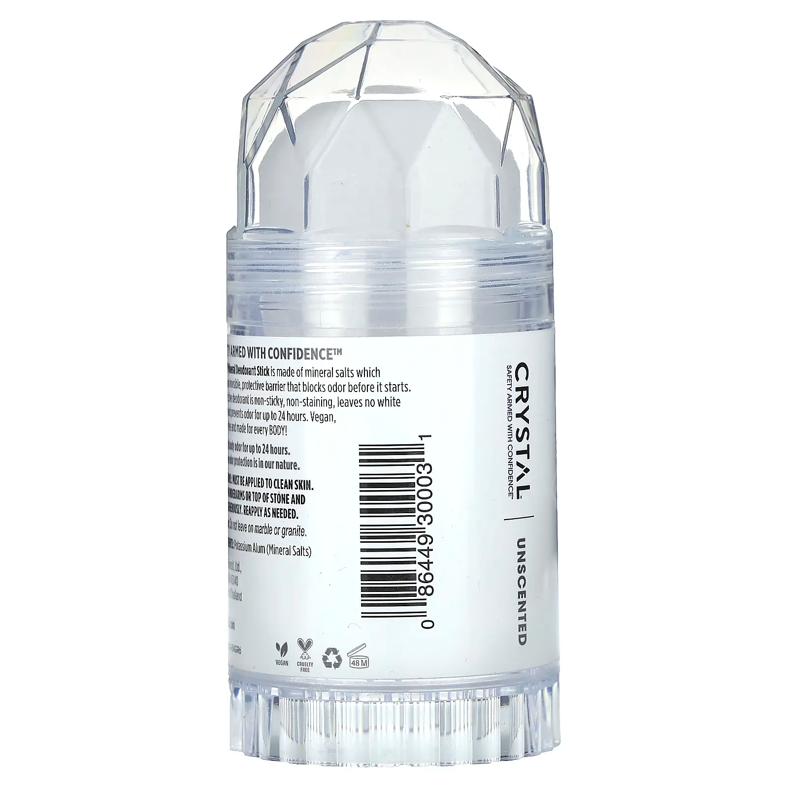 CRYSTAL Mineral Deodorant Stick – Unscented, Aluminum-Free & Vegan | 4.25 oz | 35 Years of Natural Deodorant