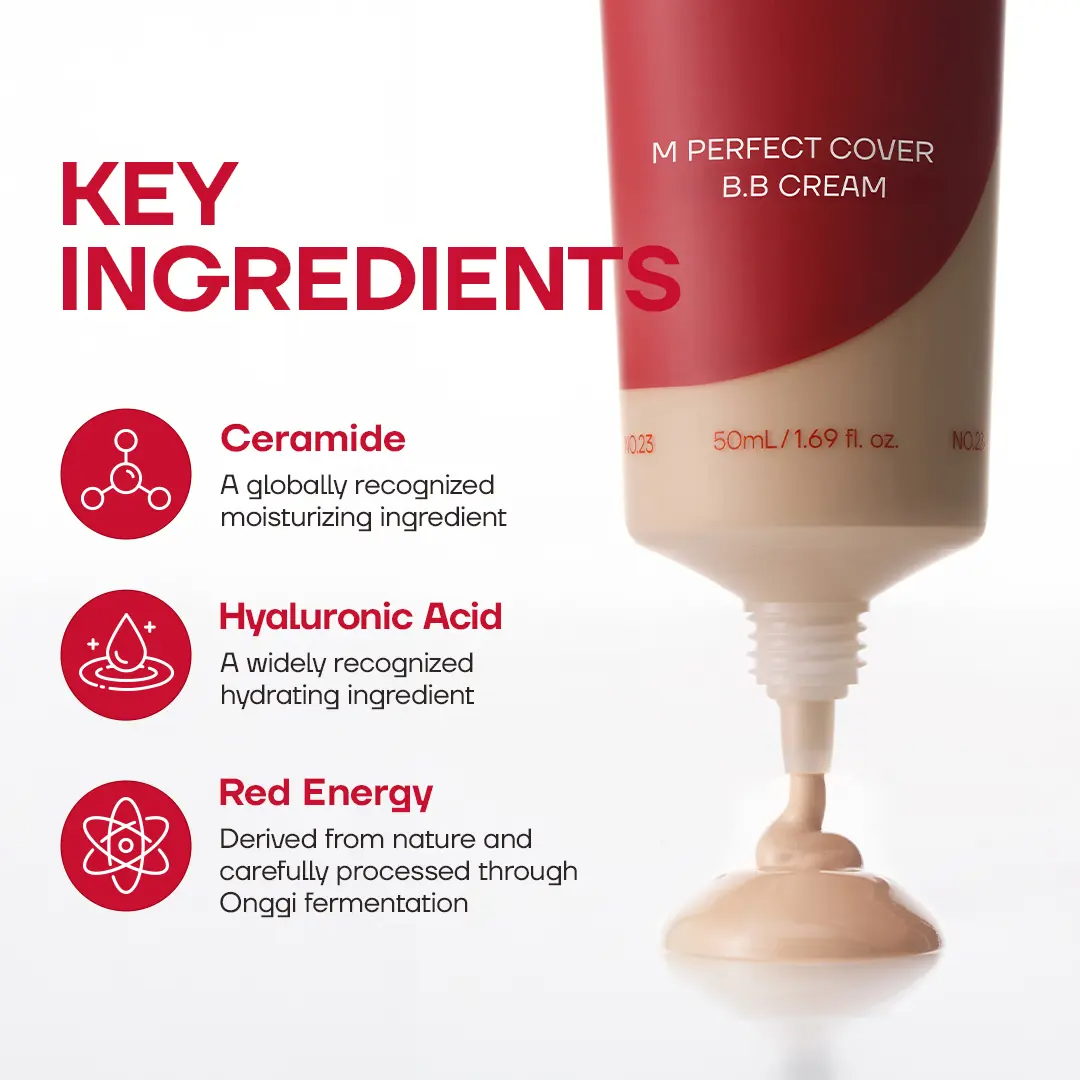 Perfect Cover BB Cream SPF 42 PA+++ – Medium to Full Coverage Skincare Makeup | 50ml | 9 Shades