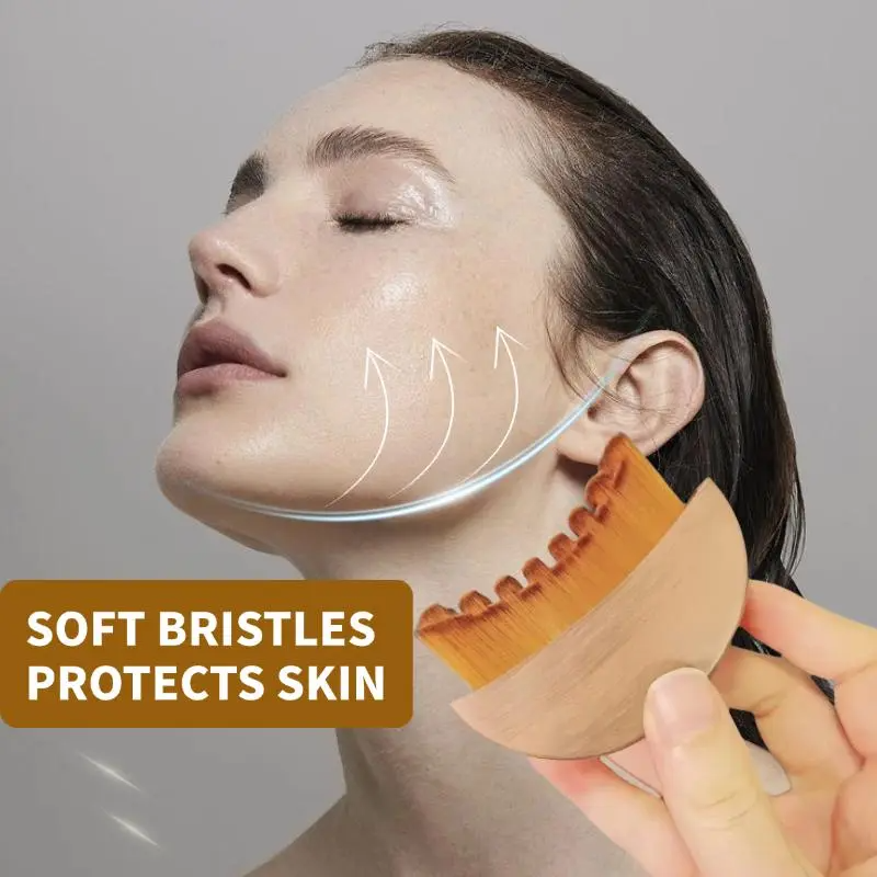 Lymphatic Contour Facial Brush – Ergonomic Jawline Sculpting & Depuffing Dry Brush for Drainage & Circulation