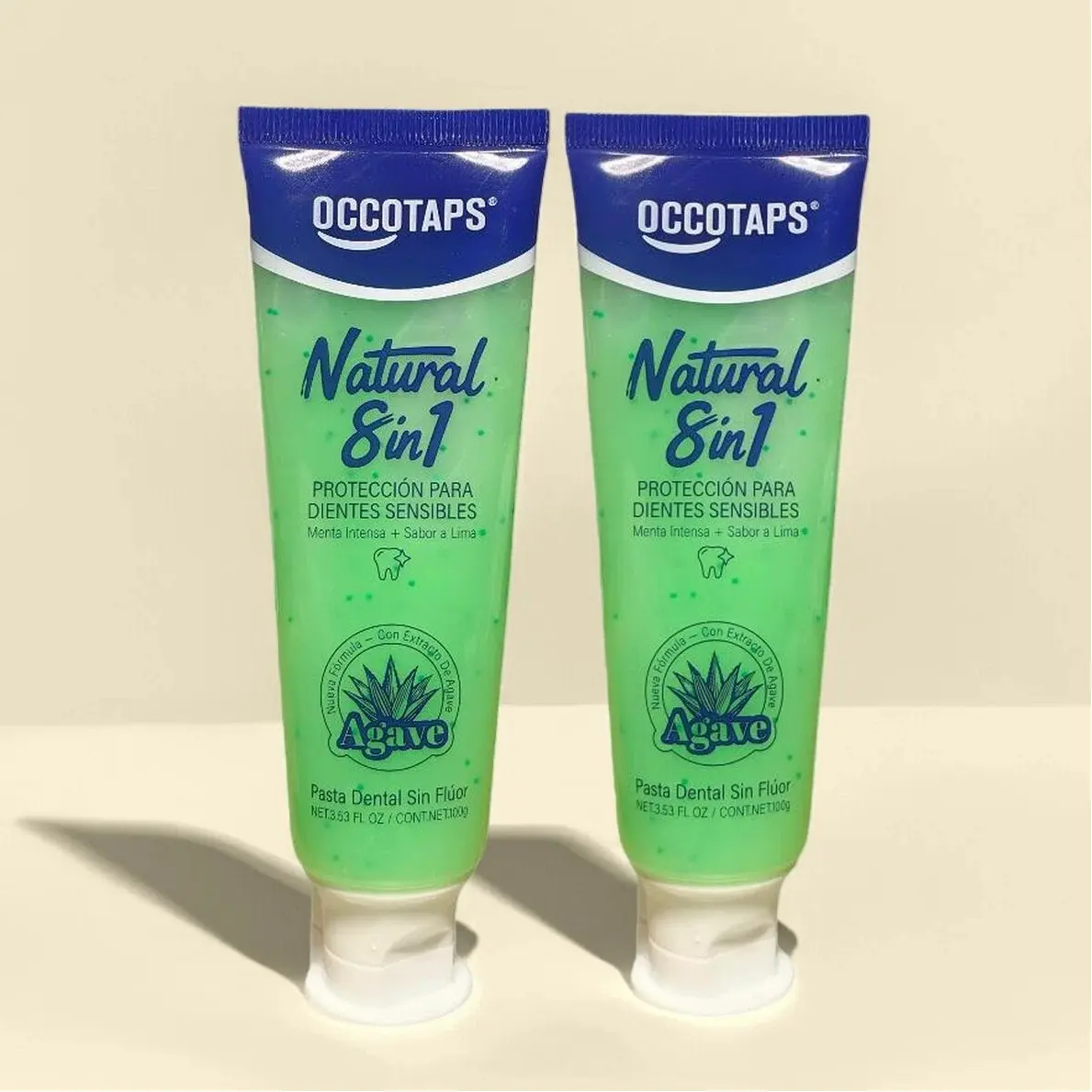 OCCOTAPS Agave Natural Herbal Toothpaste – Blue Agave Extract, Whitening & Enamel Strengthening | Fluoride-Free, Probiotics & Niacinamide