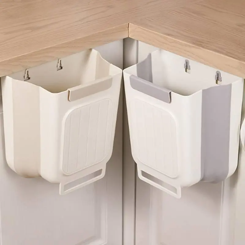 Foldable Hanging Kitchen Trash Can – Space-Saving Cabinet Door Garbage Bin (2-Pack)