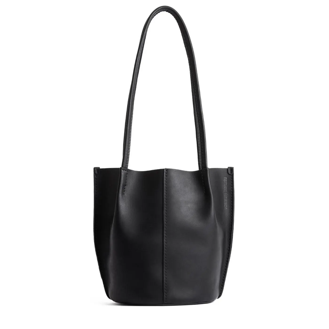 Portland Leather Devan Bucket Tote – Full-Grain Leather Shoulder Bag with Wide Interior | Available in Black & Brown
