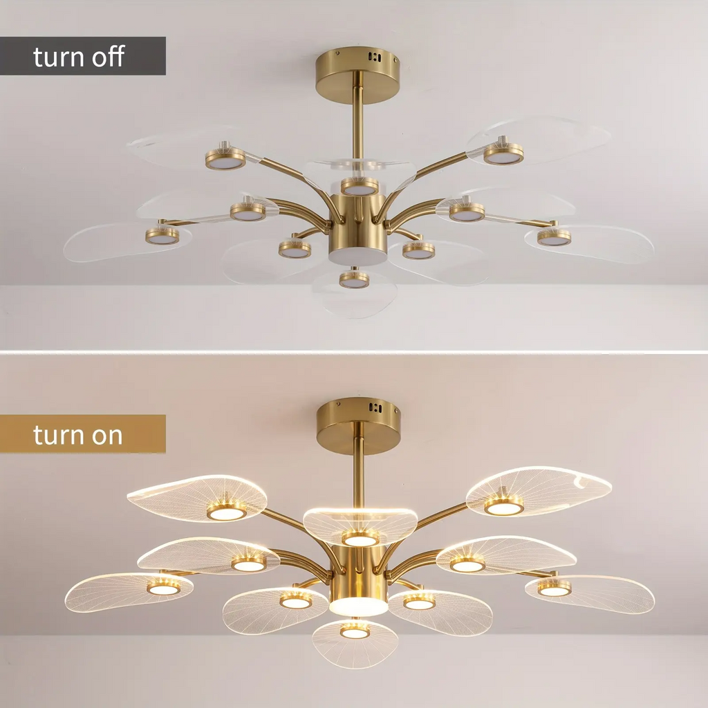 Garwarm Contemporary LED Chandelier – 10-Light Dimmable Sputnik Pendant with Gold Electroplating & Acrylic Shade | Dining Room & Bedroom