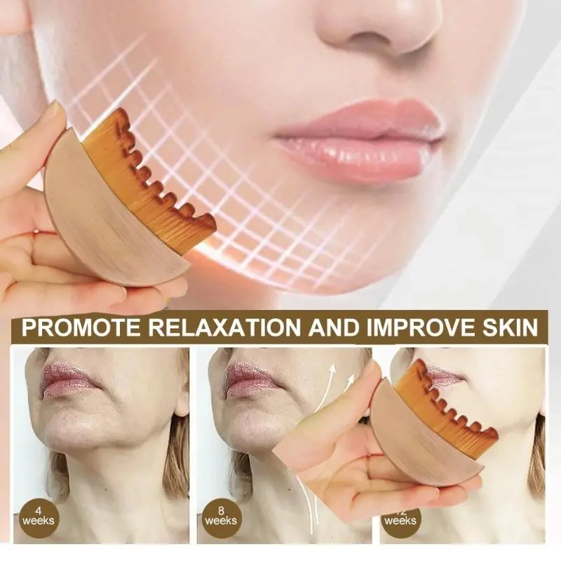 Lymphatic Contour Facial Brush – Ergonomic Jawline Sculpting & Depuffing Dry Brush for Drainage & Circulation