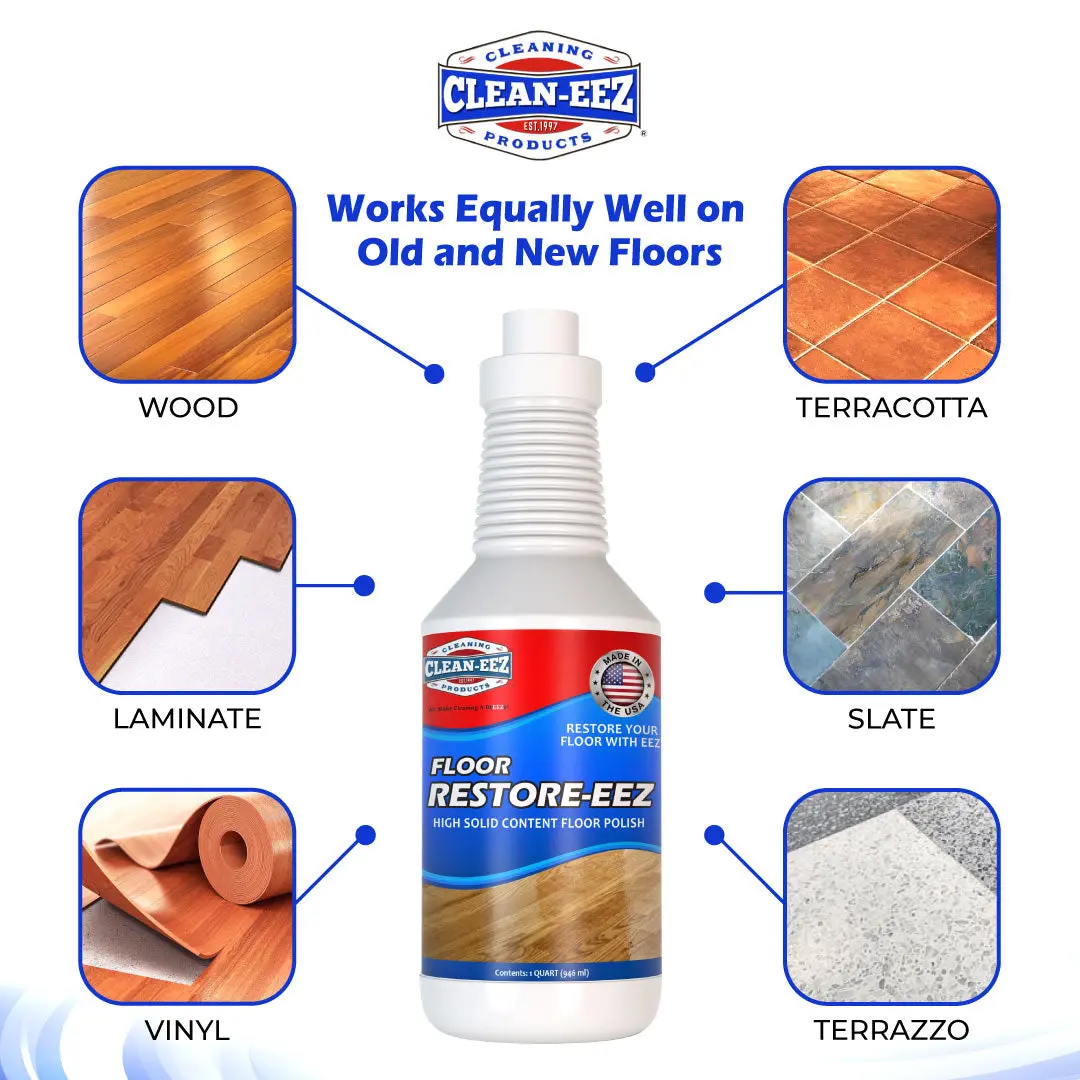 Floor Restore-Eez | High-Solid Floor Polish & Restorer for Wood, Laminate, Vinyl & Bamboo