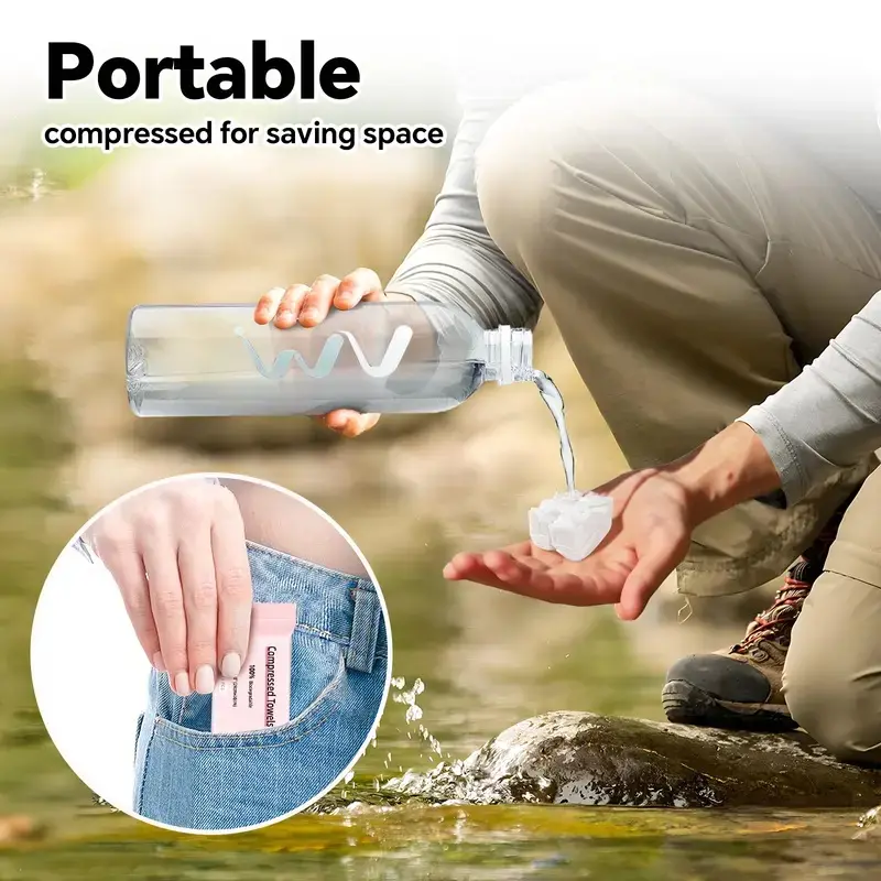 Disposable Compressed Towel Tablets – Portable Magic Expanding Towels for Travel, Gym & Home | 2 or 3 Pack