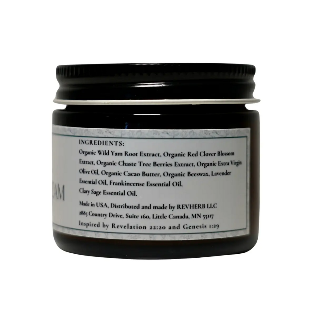 REVHERB Organic Wild Yam Cream – All-Natural Hormonal Balance Support | Made in USA | 2 oz