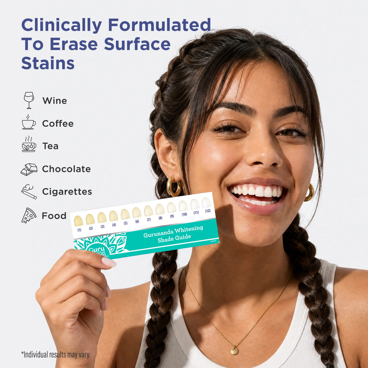 GuruNanda Teeth Whitening Strips – 7-Day Treatment with Coconut Oil | Non-Slip, Vegan & Dentist-Evaluated