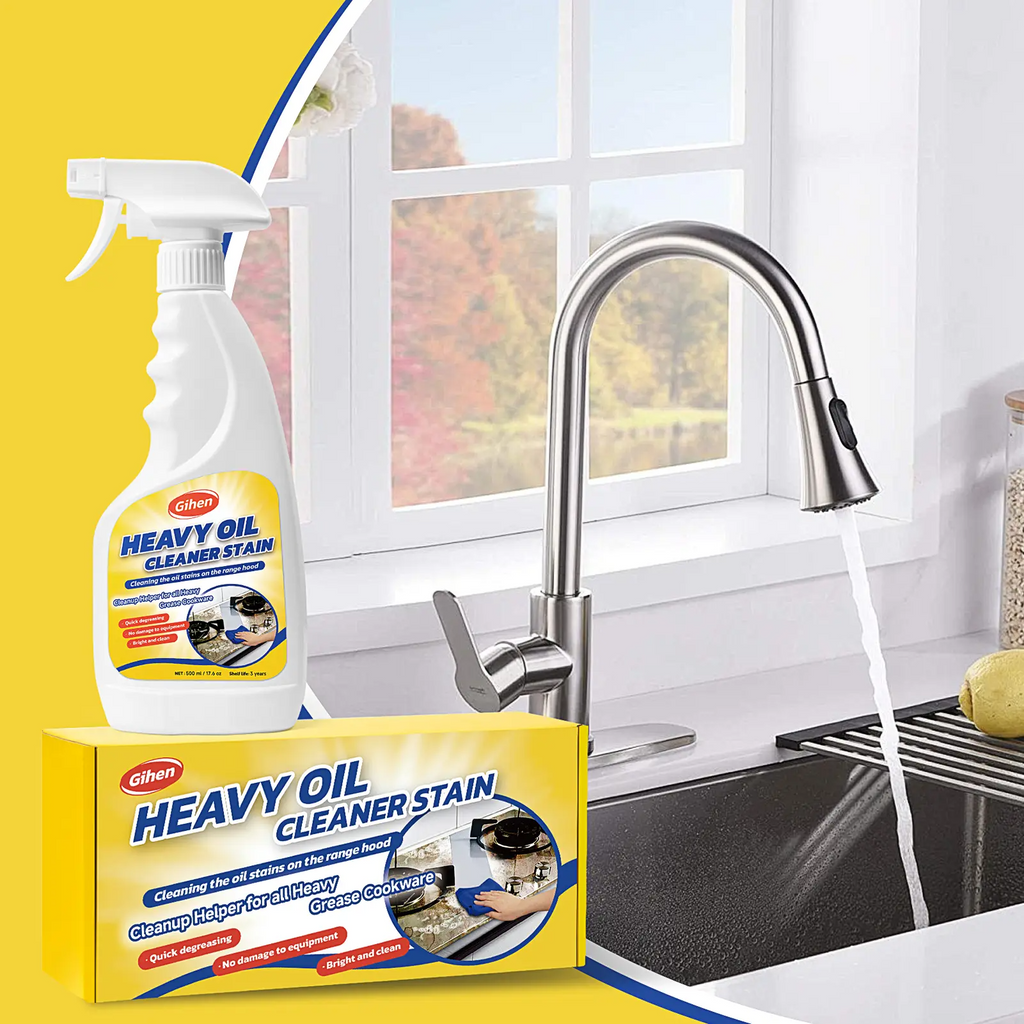 Gihen Multi-Purpose Heavy-Duty Cleaner | Spray & Towel Kit for Kitchen, Oven, Stove, Range Hood & Sink – Cuts Through Grease Fast