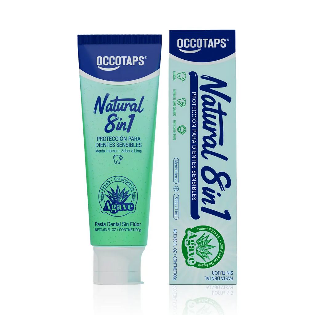 OCCOTAPS Agave Natural Herbal Toothpaste – Blue Agave Extract, Whitening & Enamel Strengthening | Fluoride-Free, Probiotics & Niacinamide