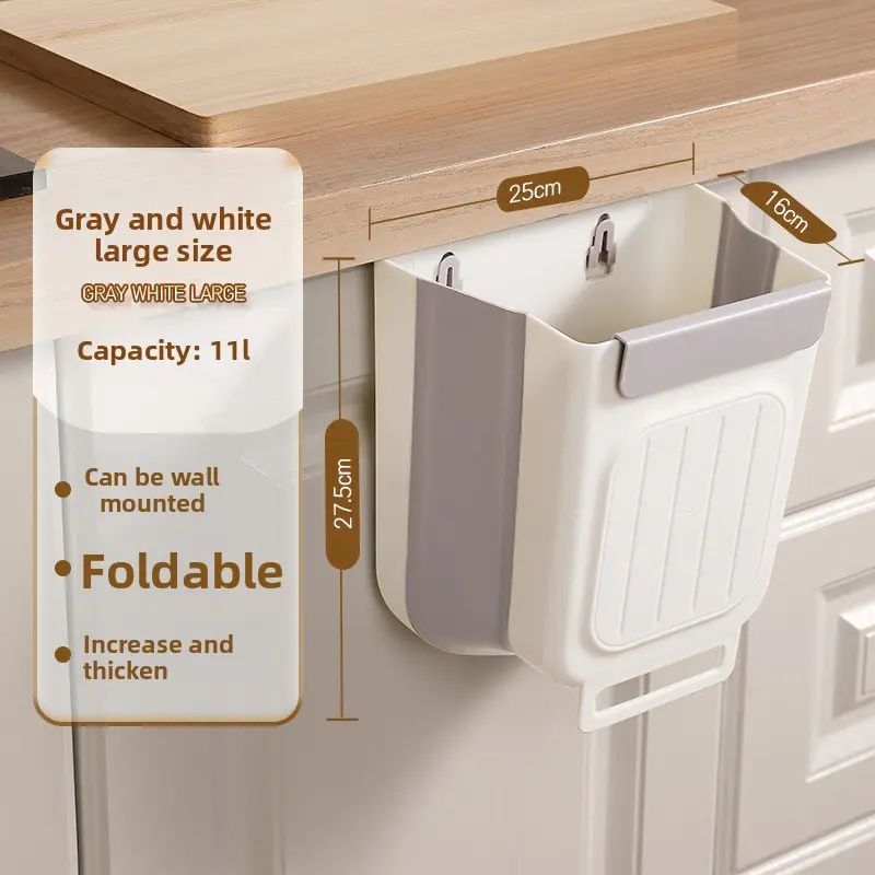 Foldable Hanging Kitchen Trash Can – Space-Saving Cabinet Door Garbage Bin (2-Pack)