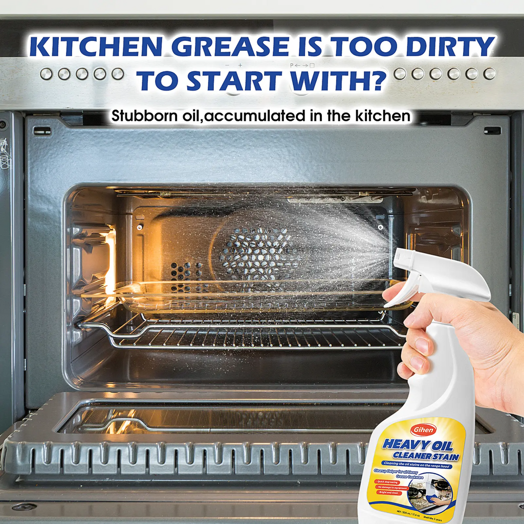 Gihen Multi-Purpose Heavy-Duty Cleaner | Spray & Towel Kit for Kitchen, Oven, Stove, Range Hood & Sink – Cuts Through Grease Fast