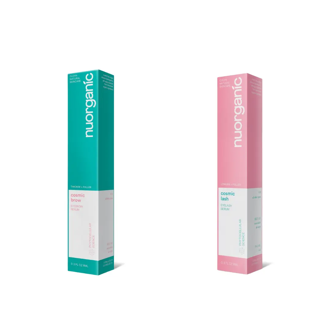 nuorganic Lash & Brow Growth Serum Bundle – Organic Eyelash & Eyebrow Serum for Longer, Thicker Results in 14 Days