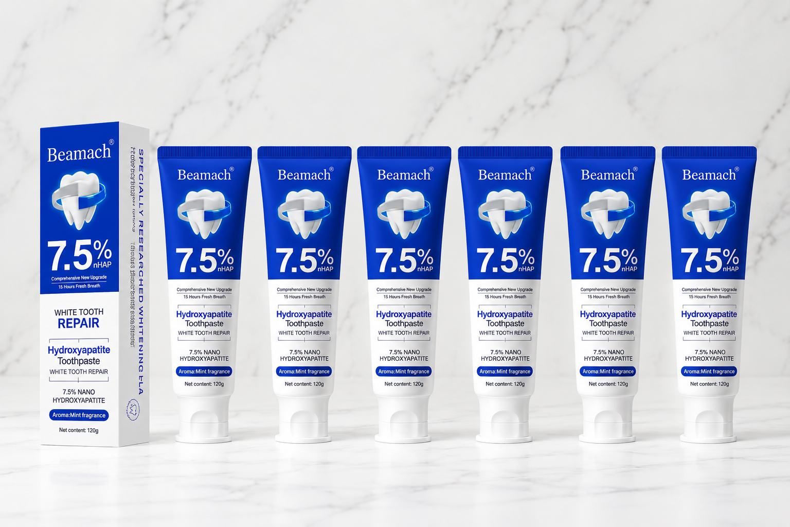 Hydroxyapatite Whitening Toothpaste 3-Pack, Daily Anti-Bacterial Formula for Fresh Breath Boost and Sensitive-Safe Oral Care, Teeth Whitening, Cleansing backtoschool