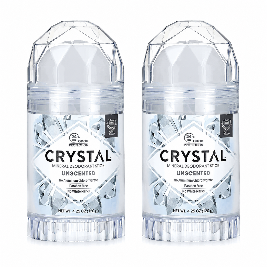 CRYSTAL Mineral Deodorant Stick – Unscented, Aluminum-Free & Vegan | 4.25 oz | 35 Years of Natural Deodorant