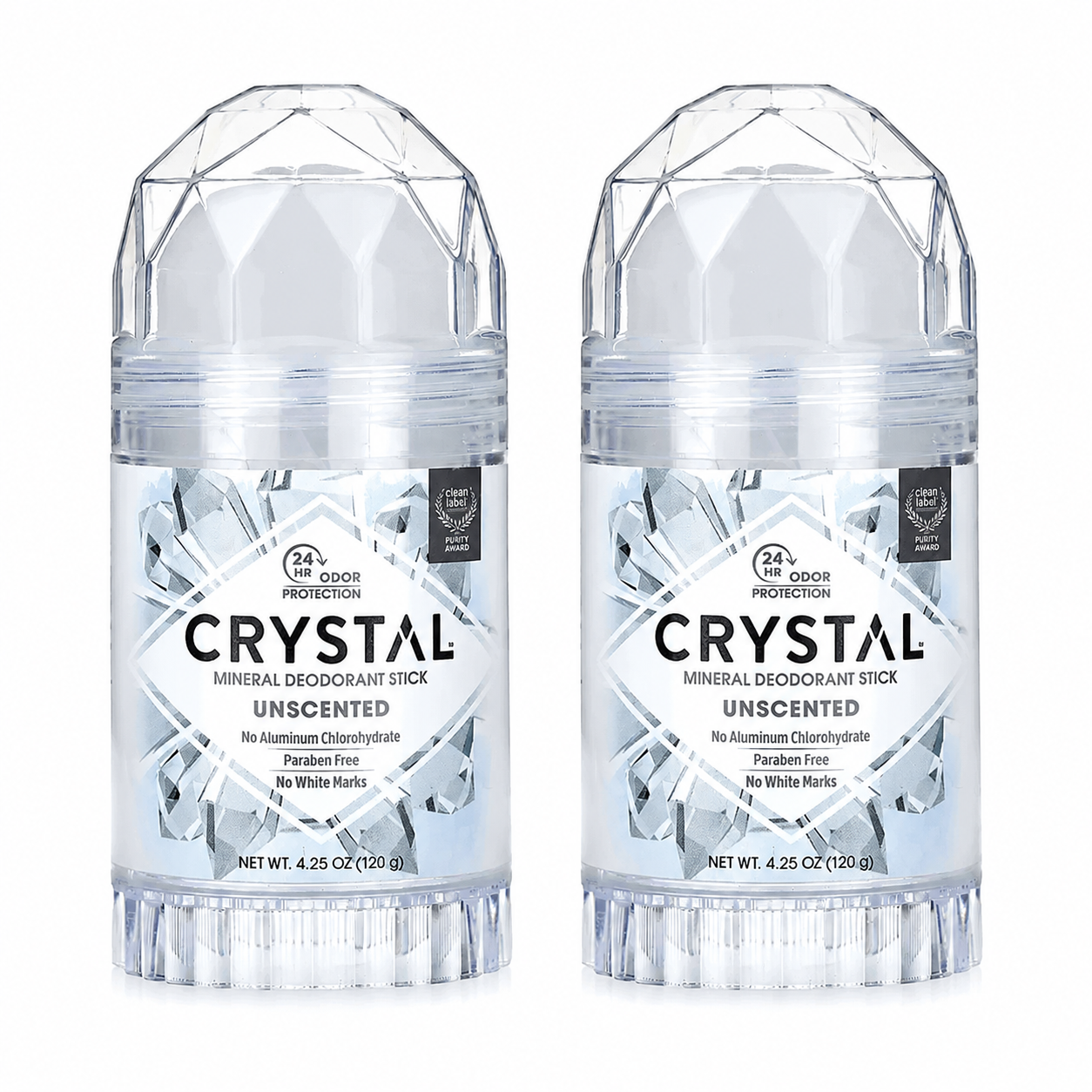 CRYSTAL Mineral Deodorant Stick – Unscented, Aluminum-Free & Vegan | 4.25 oz | 35 Years of Natural Deodorant