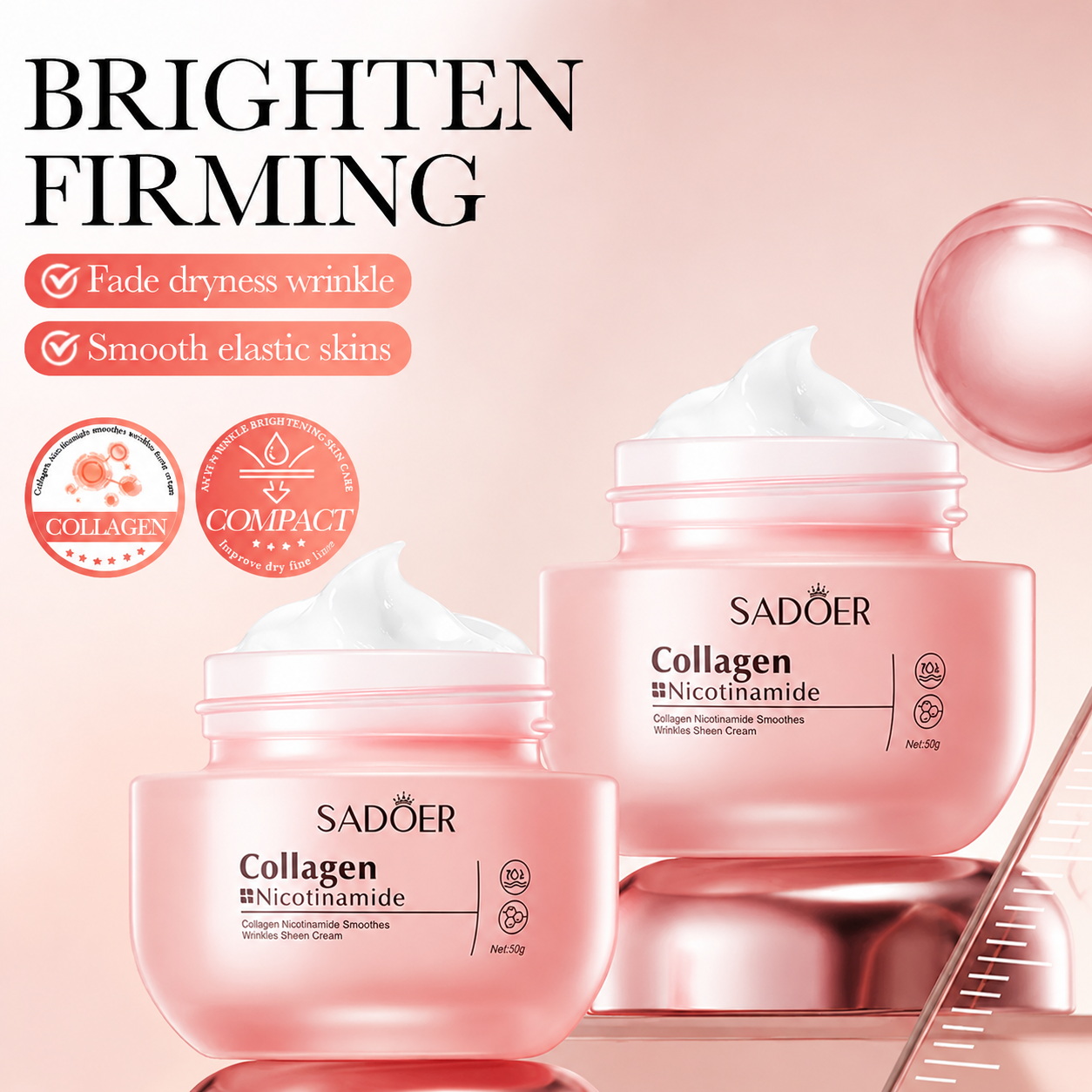 Korean Collagen & Niacinamide Cream – Radiant & Firming K-Beauty Moisturizer for Deep Hydration & Glowing Skin