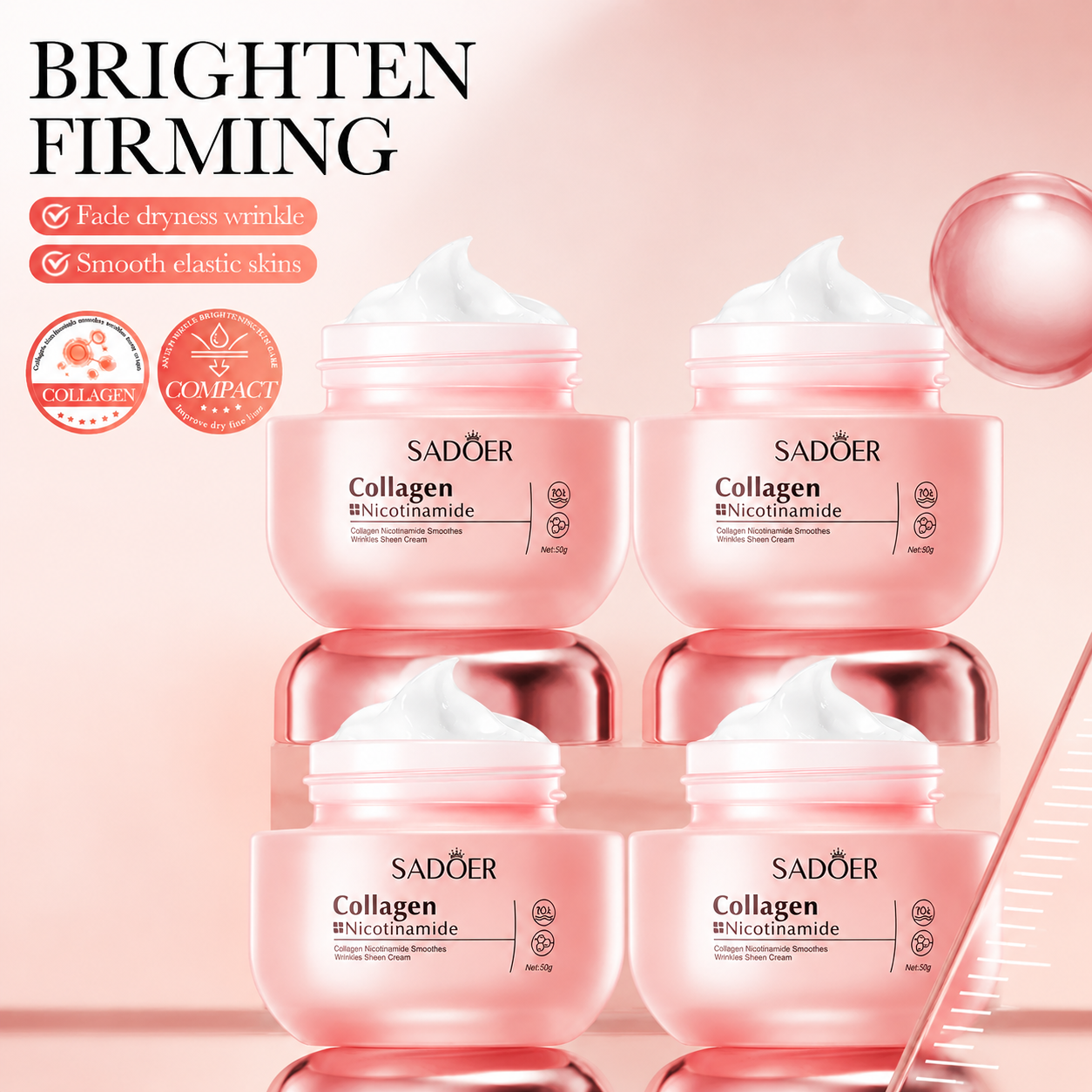 Korean Collagen & Niacinamide Cream – Radiant & Firming K-Beauty Moisturizer for Deep Hydration & Glowing Skin