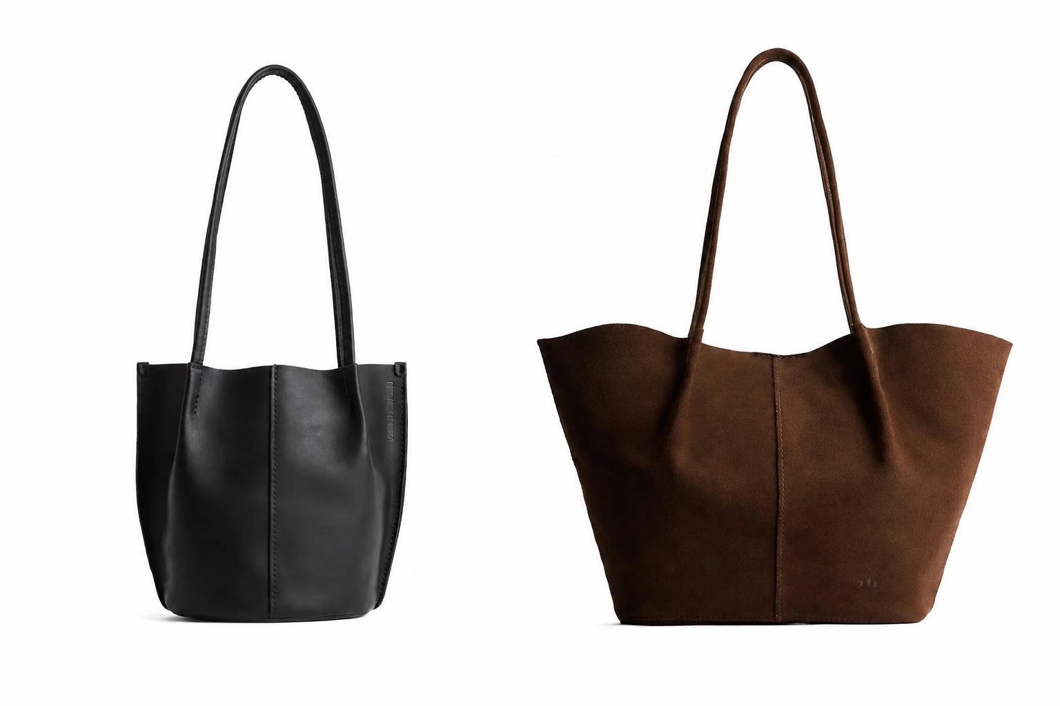 Portland Leather Devan Bucket Tote – Full-Grain Leather Shoulder Bag with Wide Interior | Available in Black & Brown